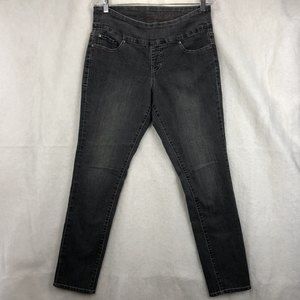 Jag Jeans Women's Sz 10 Pull On Gray Jeans High Rise Skinny Tapered Leg Stretchy